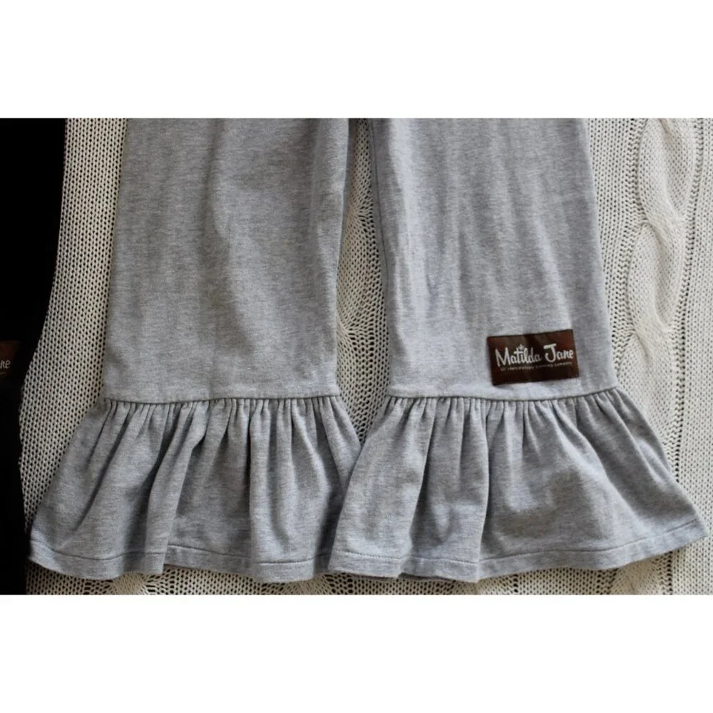 Lot of 2 MATILDA JANE Girl's Big Ruffles Pants Black & Gray, Size 4 REPAIR - Picture 4 of 12